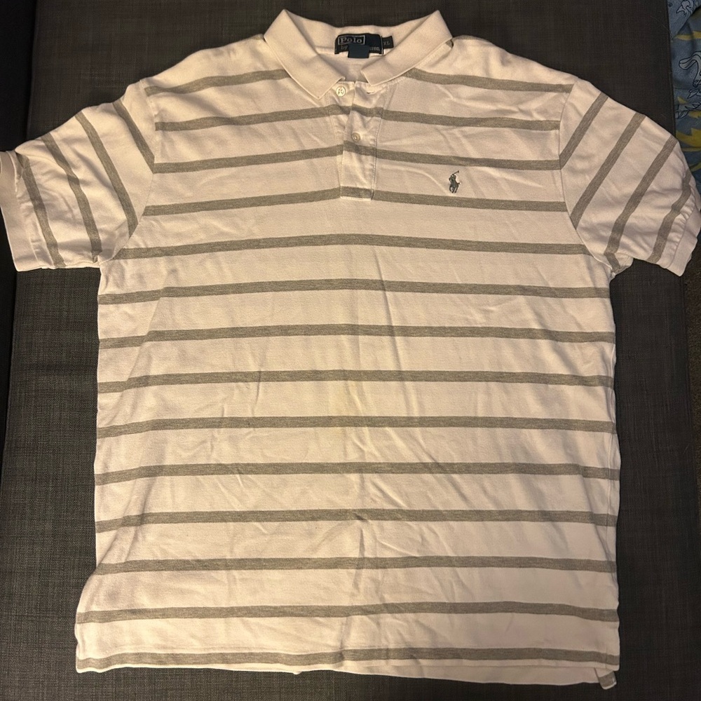 Polo by Ralph Lauren White and Gray Striped Shirt
